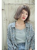 ◎厚めバング×スリークボブ×グレージュ　デザインカラー