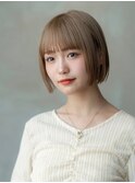 小顔ヘア/大人ボブ/ヌーディーカラー/アッシュカラー