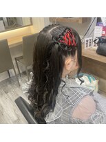 ヘアセット アリエス 新宿駅前店(aries)&nbsp;レースアップ髪リボンハーフツイン♪