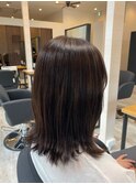 【透明感カラーでアッシュブラウンに】