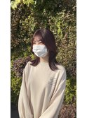 韓国風レイヤーカットピンクパープル