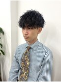 メンズカット ツイストスパイラルパーマ マッシュ 前下がり