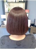 30代40代50代大人可愛い艶ボブ/ピンクブラウン