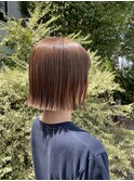 ぱつっとボブ×ベージュカラー