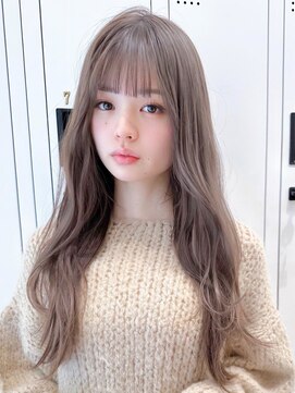 セイドット オモテサンドウ(Say. omotesando) Say.ロングレイヤーホワイトグレージュミニウルフお団子ヘア青山