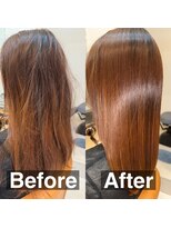 スリーク(SLEEK)&nbsp;SLEEK式髪質改善【縮毛矯正】ビフォーアフター　表面