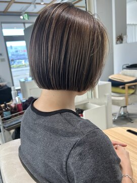 コト 福井大和田店(coto) 福井 大和田 ボブ ミニボブヘア 透明感 グレージュカラー