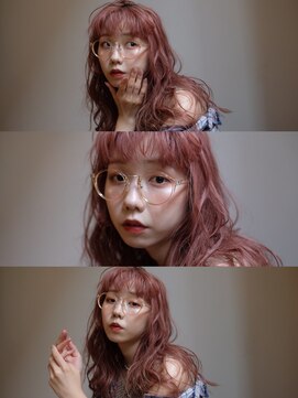 エス 大阪梅田店(es) ブリーチありピンクベージュカラー