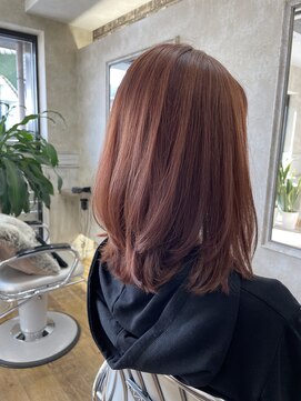 ヘアアンドメイク アリス(hair&make ALICE produce by COLT) ミディアム オレンジベージュ レイヤーカット