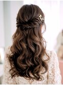 ヘアセット/ハーフアップ/お呼ばれ/結婚式スタイル