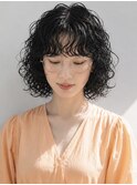 原宿レイヤーボブパーマ顔周りカットニュアンススパイラルパーマ