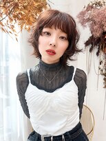 ユイマァル 岡山(YUIMARL)&nbsp;岡山レイヤーボブ20代30代ニュアンスパーマピンクベージュ