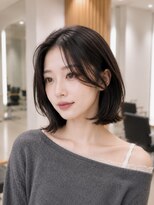 ネオリーブウリ 二子玉川店(Neolive uri) ミディアムヘア暗めカラーデザインカラーフェイスフレーミング
