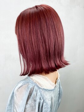 アイティー バイ アルバム 浦和店(IT by ALBUM) レッドボブ_オリーブカラーハイライトカラー_ba306012