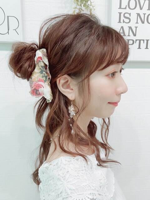 フェミニンヘアアレンジ[縮毛矯正/髪質改善/インナーカラー]