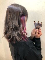 フェイブ(Fave) グレージュ×インナーチェリーピンク
