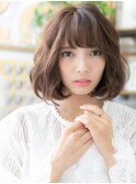 くせ毛風斜めバングくすみカラー小顔ボブc5北浦和20代30代40代