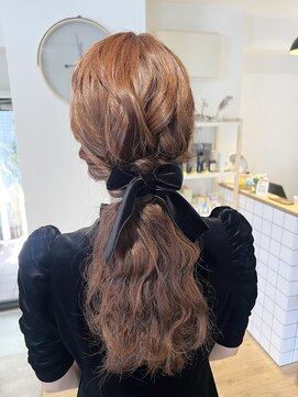 【entalitylit】ウエーブポニー×ベロアリボンStyle