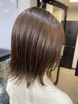 前髪 アンブレラカラー こなれミディ イメチェン ウェーブパーマ