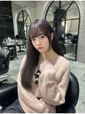 ラベンダーグレージュ&可愛い前髪カット