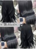 グロスブラック ブルーブラック 透明感カラー 艶カラー