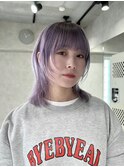 ブリーチ/ダブルカラー/ハッシュカット/ホワイトラベンダー