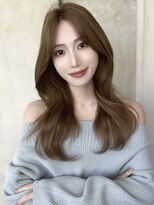 エインアンリー 明治神宮前(AIN.ANLY.) レイヤーミディアムくびれロングラベンダーピンクベージュ