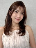 大人可愛い顔まわりレイヤー×透け感バング
