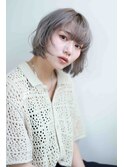 大人かわいいワンホンレイヤーショート×シルバーベージュ20代