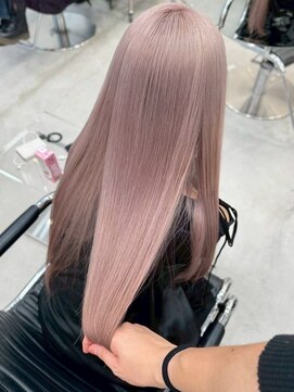 ピンクミルクティー/ピンクベージュ/ハイトーン/髪質改善