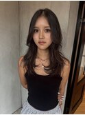 韓国/顔周りレイヤー/ダブルカラー/ベージュ/前髪新潟長岡宮関◆