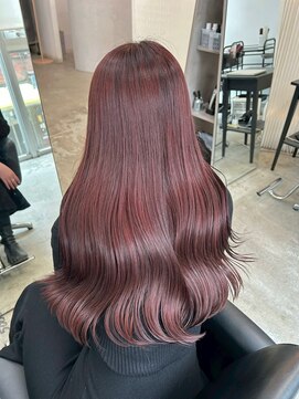 バンクスヘアー(BANK'S HAIR) 池袋レッドカラー赤髪ハイトーンダブルカラーケアブリーチ