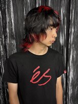 コエル(KOER)&nbsp;Y2Kブラックレッドパンクウルフ