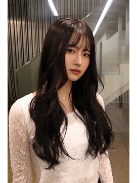 アンブル リュクス 池袋(amble luxe) 韓国風ダークブラウンレイヤーロング