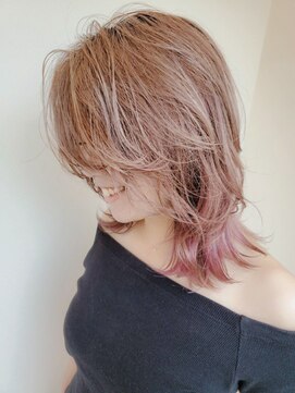 ヘアーメイクポリッシュ 洛西口店 インナーカラー×ピンク