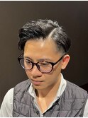 ビジネスフォーマル ツーブロックショート 七三オールバック
