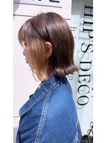 ヒップスデコ(Hip's deco) イヤリングカラー☆外ハネボブ20 30 40代にオススメ☆グレージュ