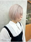 ショート/ブリーチ/ホワイトシルバーアッシュ