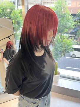 ファイブバイジエクト 堀江(FIVE by The Ect) レッド×ブラック　エンドカラー