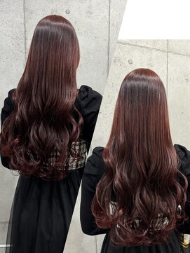 ネウィ 池袋(newi) 艶感ピンクレッドカラー