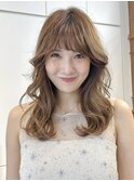 ワイドバングイメチェン美髪外ハネボブ+レイヤーカット韓国/大宮