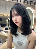 レイヤーカット小顔に見せるヘア/韓国ヘア/髪質改善/福岡/博多