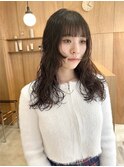 ボブウルフハッシュカットニュアンスパーマボブ小顔カット