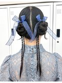 結婚式お呼ばれツイン／カチモリヘアセット/アレンジ