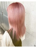ガルボ ヘアー(garbo hair) #ピンクカラー#ブリーチ#ハイトーン#セミロング#下村スタイル