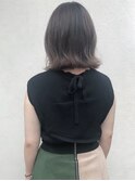 グレージュ_マロンベージュ Aラインボブ かきあげ