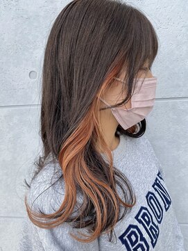 グラム 安城桜井店(gram) インナーカラー_オレンジ_セミロング86