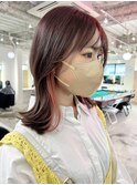 ブリーチインナーカラーイエローカラー前髪カットトリートメント