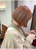 *pinkなミルクティーベージュ×ナチュラルボブ*