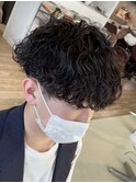 波巻きパーマメンズパーマメンズヘアツーブロックツイストパーマ